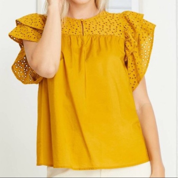 a new day Tops - NWT Women's Short Sleeve Eyelet Top